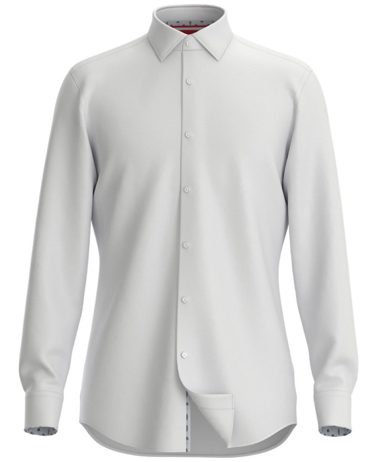 Hugo Boss Mens Slim fit Long Sleeve Shirt 18 White Solid