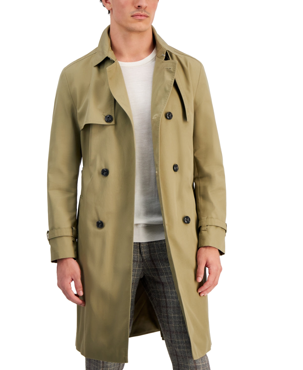 Hugo Mens Raincoat Coat 42 Beige Solid