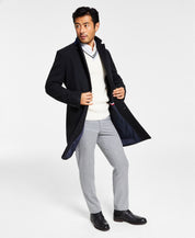 Tommy Hilfiger Mens Classic fit Overcoat Coat 40 R Blue Herringbone