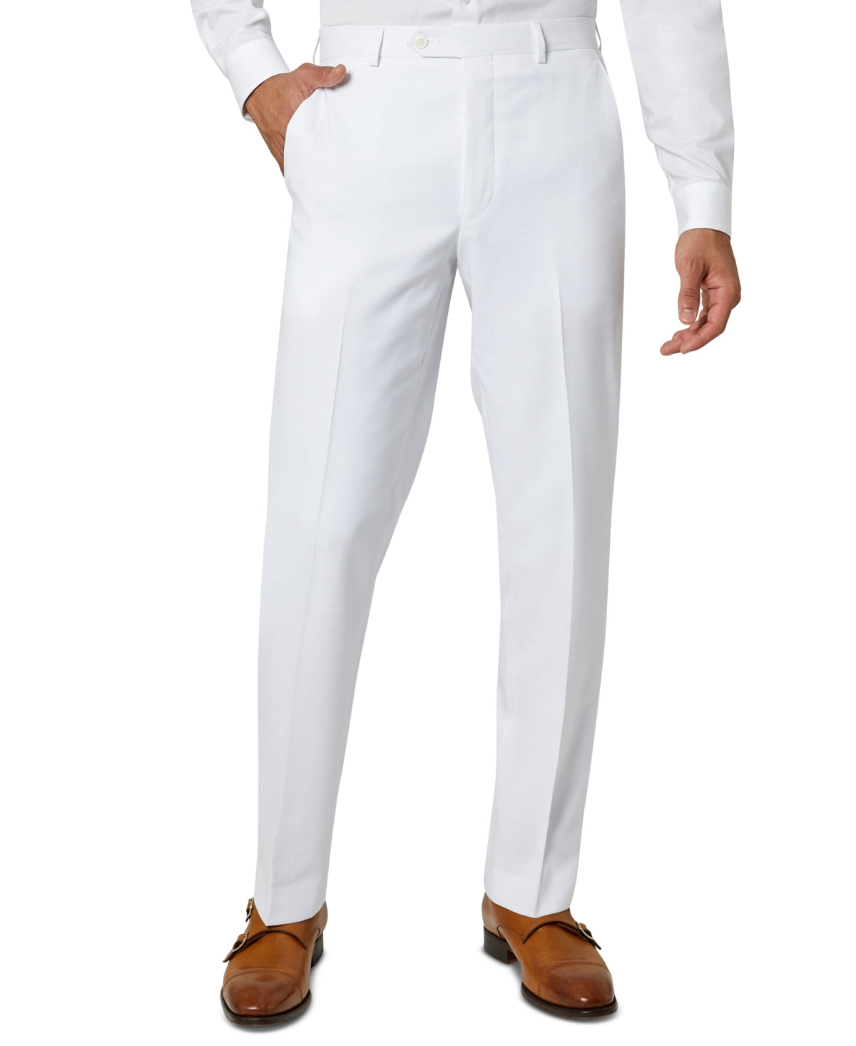 Sean John Mens Classic fit Dress Pants 34 / 32 White Solid