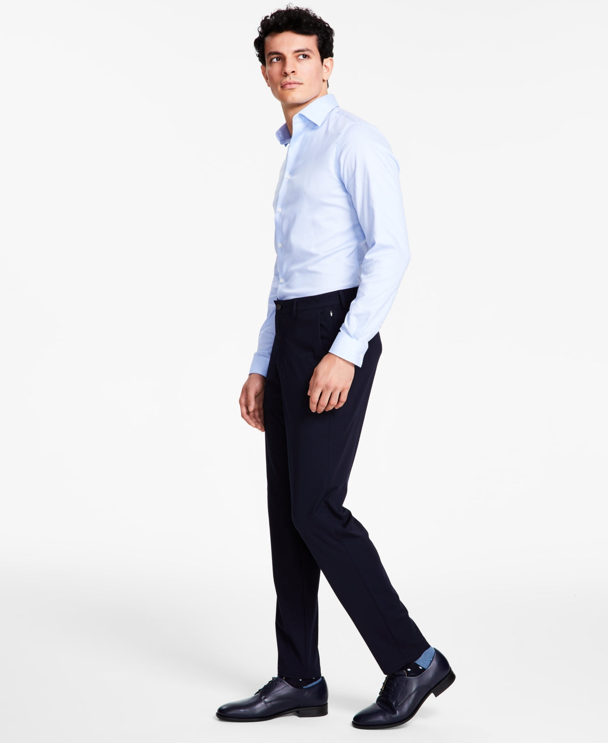Calvin Klein Mens Slim fit Dress Pants 32 / 30 Blue Solid Stretch