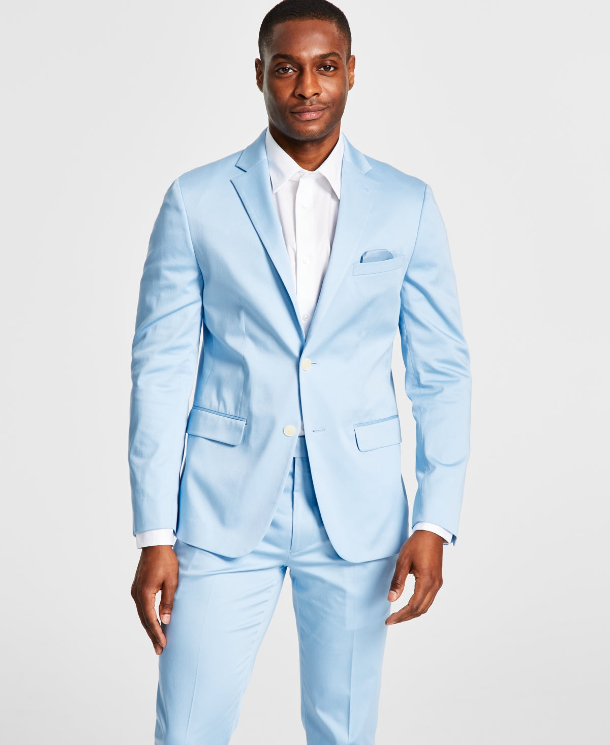 Calvin Klein Men's Slim Fit Cotton Suit Jacket Light Blue 40L