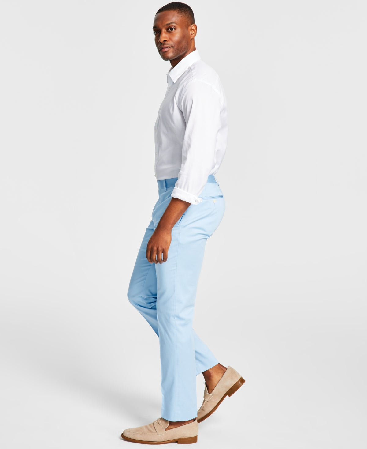 Calvin Klein Men's Slim Fit Blue Cotton Dress Pants 34 x 30