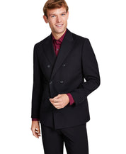 Alfani Men's Slim-Fit Double-Breasted Stripe Suit Jacket Blazer 42 R Black