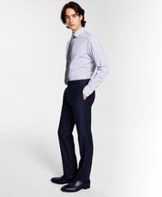 Calvin Klein Mens Slim fit Dress Pants 36 / 32 Dark Blue Plaid Stretch