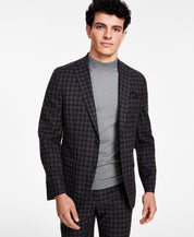 Bar Iii Mens Skinny fit Suit Jacket Blazer 38 R Brown Check