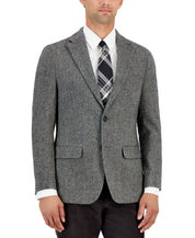 Tommy Hilfiger Mens Modern Fit Wool Sport Coat Blazer Black White 38S