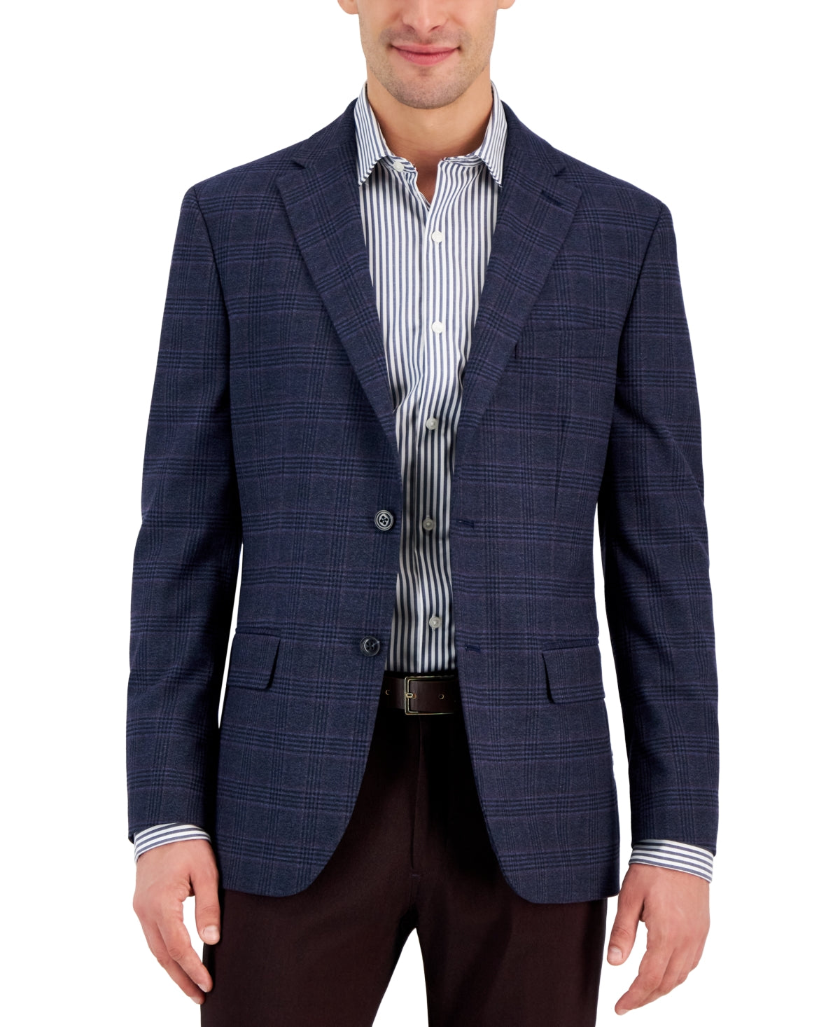 Tommy Hilfiger Mens Modern fit Sport Coat Blazer 42 R Navy Blue Plaid