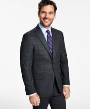 Tommy Hilfiger Men's Modern Fit Plaid Sport Coat Blazer Olive Green Brown  40L