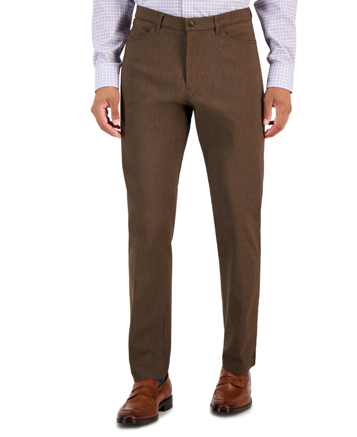 Tommy Hilfiger Men's Modern Fit Twill Flex Dress Pants Brown 30 x 30