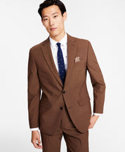 Bar Iii Mens Slim fit Suit Jacket Blazer 38 L Brown Solid Wool
