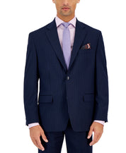 Sean John Mens Classic fit Suit Jacket Blazer 38 S Blue Striped