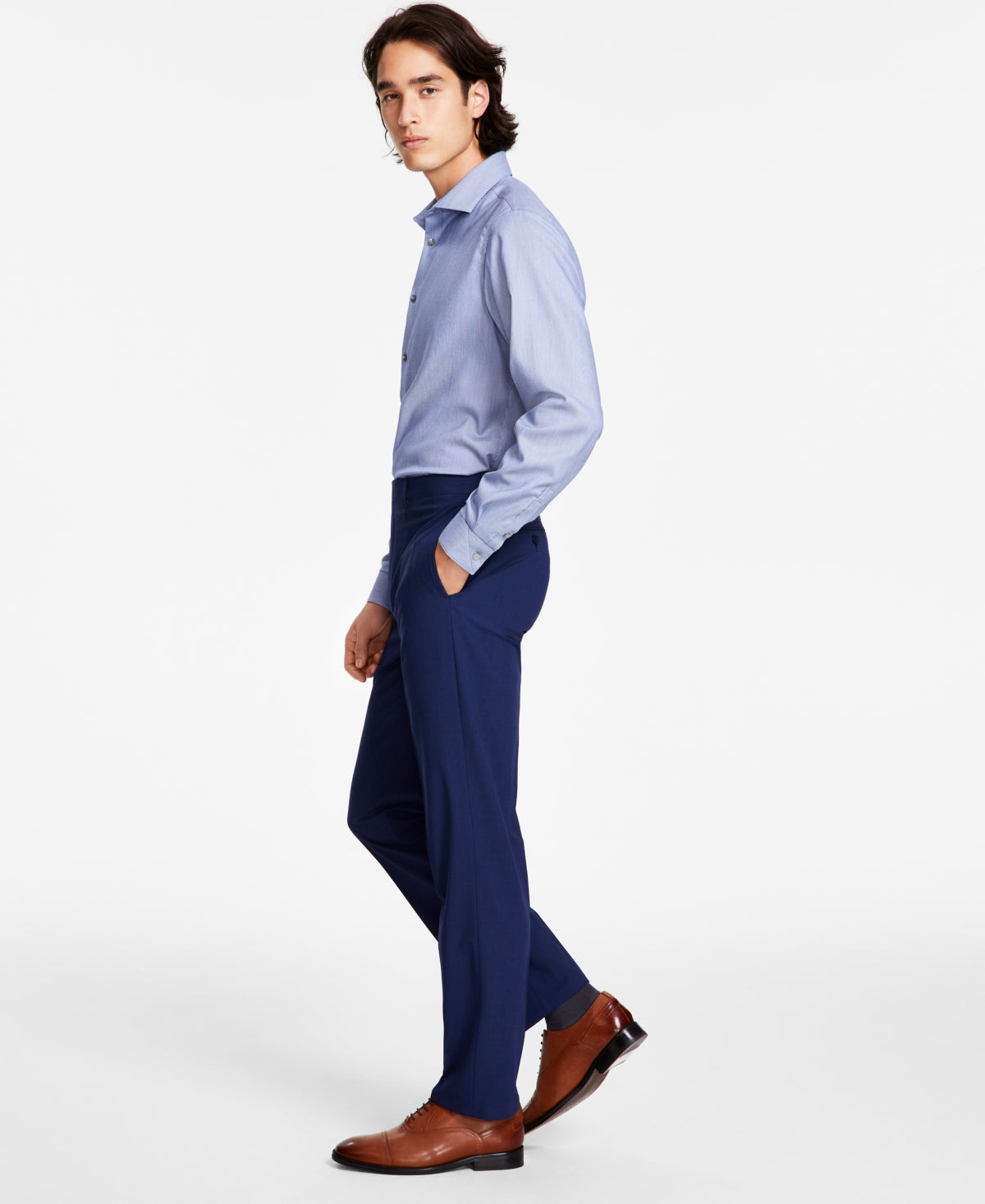 Calvin Klein Men's Slim Fit Performance Suit Dress Pants Blue 36 x 32