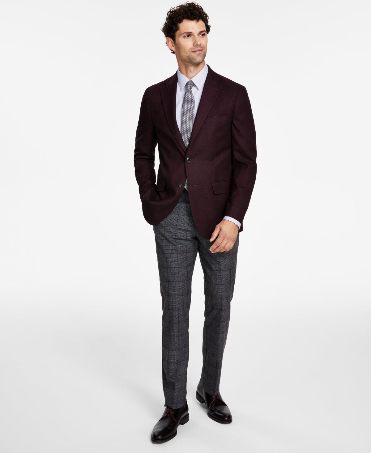 Tommy Hilfiger Mens Modern fit Sport Coat Blazer 38 S Red Solid