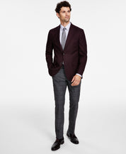 Tommy Hilfiger Mens Modern fit Sport Coat Blazer 36 S Burgundy Red Solid