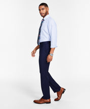 Tayion Mens Classic Fit Solid Suit Dress Pants Dark Blue 38 x 34