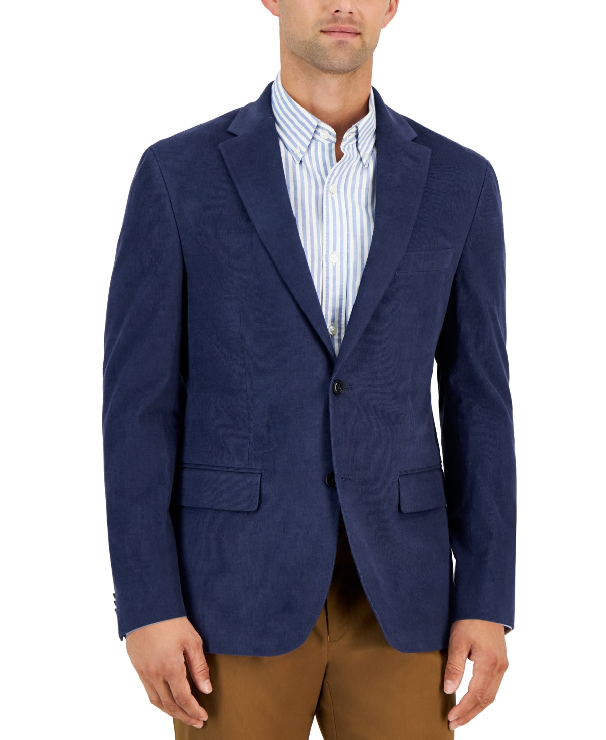 Tommy Hilfiger Men's Modern Fit Corduroy Sport Coat Blazer Navy Blue 36R