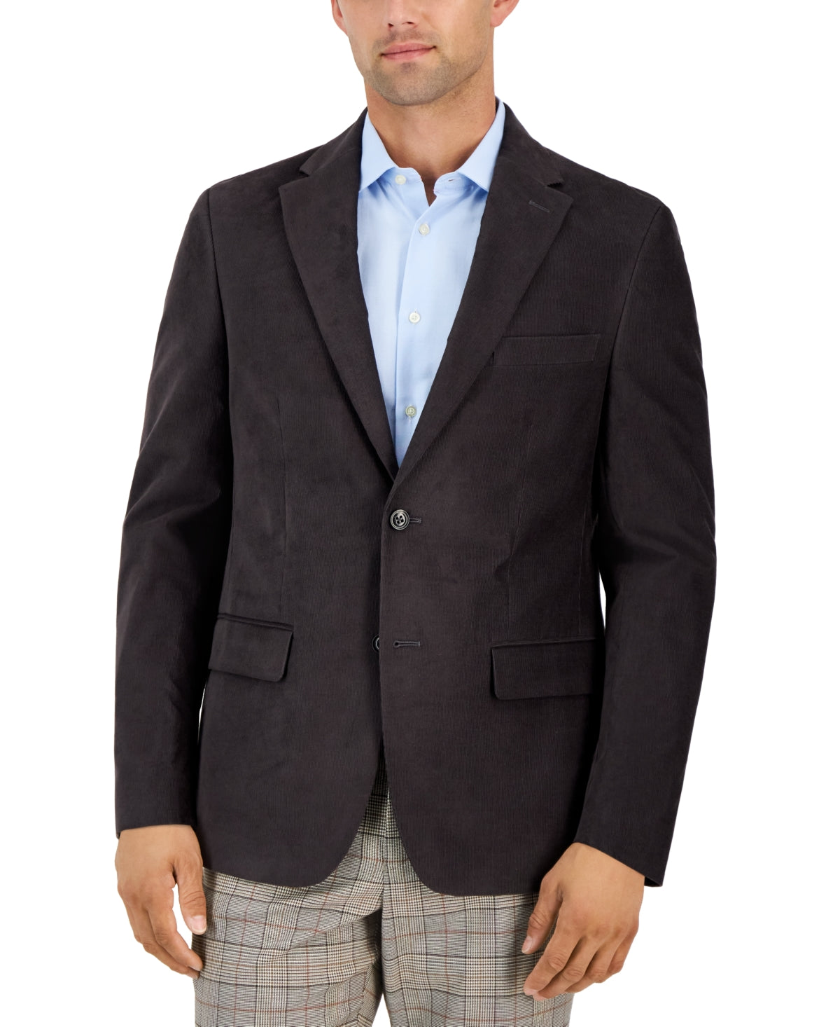 Tommy Hilfiger Men's Modern Fit Corduroy Sport Coat Blazer Grey 36R