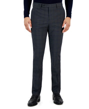 Dkny Mens Modern fit Dress Pants 34 / 30 Charcoal Grey Plaid Stretch