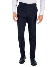 Dkny Mens Modern fit Dress Pants 38 / 32 Navy Blue Check Stretch