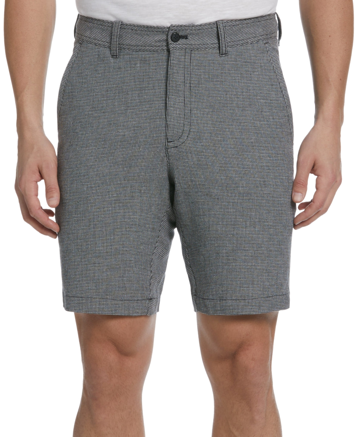 Cubavera Men's Mini Houndstooth Flat Front Shorts Sleet Grey 30"