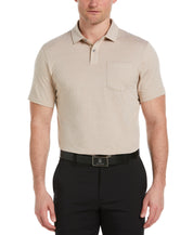 PGA TOUR Mens Regular fit Short Sleeve Polo Shirt Small Beige Solid