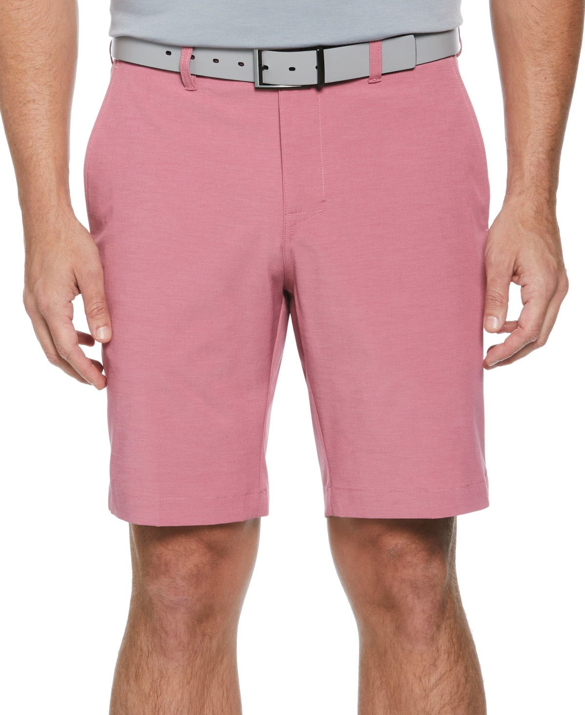 Pga Tour Men's Flat Front 4 Way Stretch 9 Shorts Heather Rose Pink 42