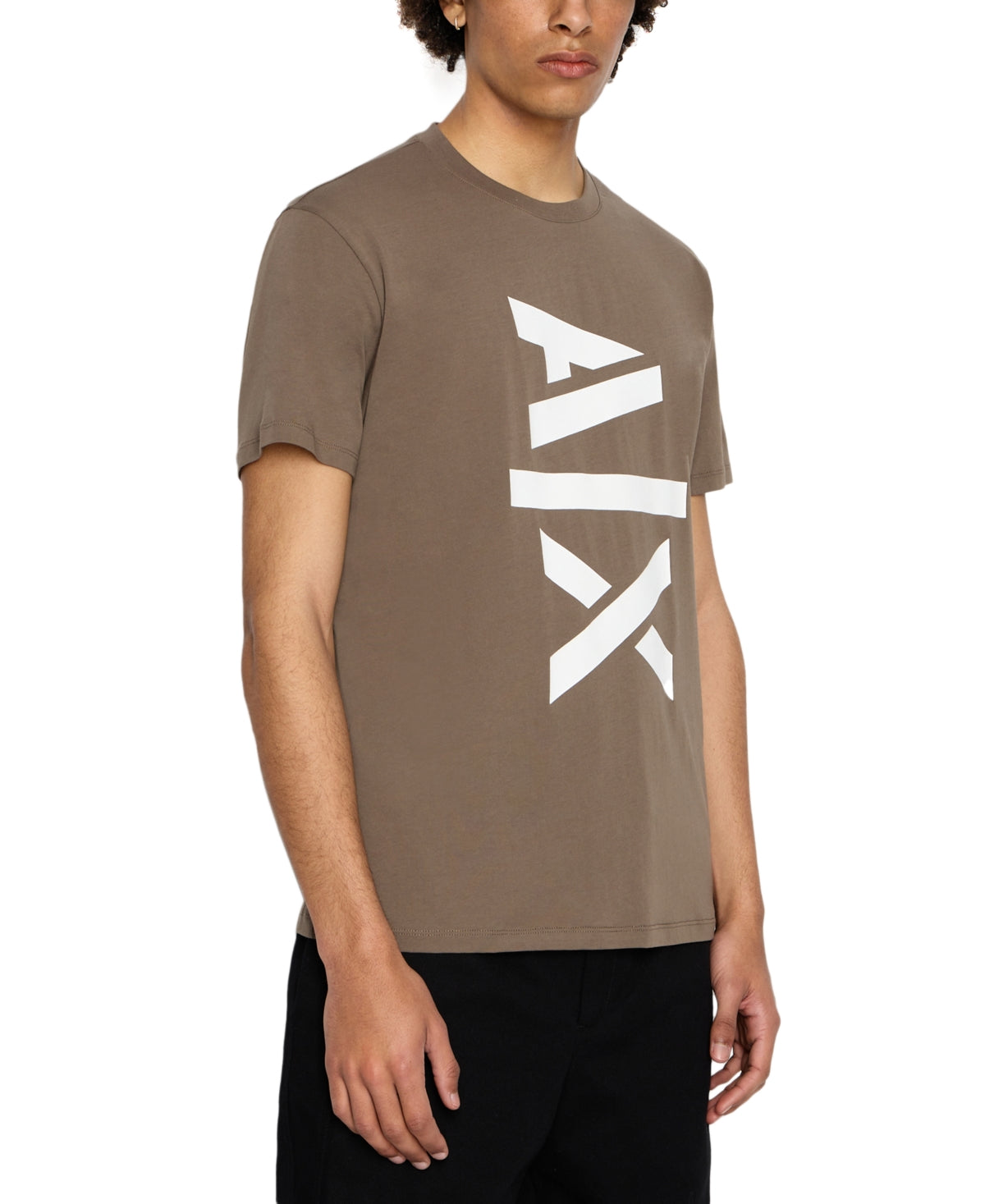 AX Armani Exchange Men's Crewneck Short Sleeve T Shirt Croc Brown Small
