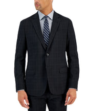 AX Armani Exchange Men's Slim Fit Windowpane Sport Coat Blazer Black 38R