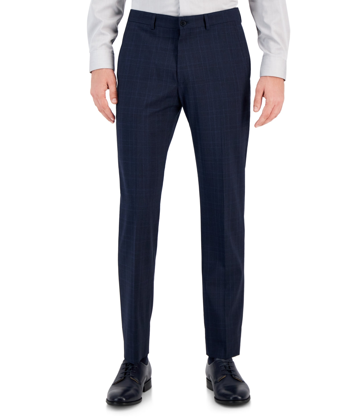 A|X Armani Exchange Mens Slim Fit Navy Windowpane Plaid Dress Pants Navy 36 x 32