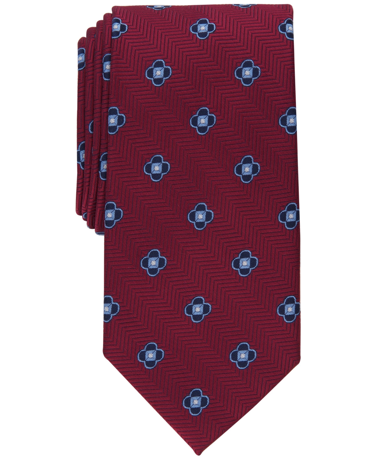 Club Room Mens Necktie Berdie Neat Tie Burgundy Red