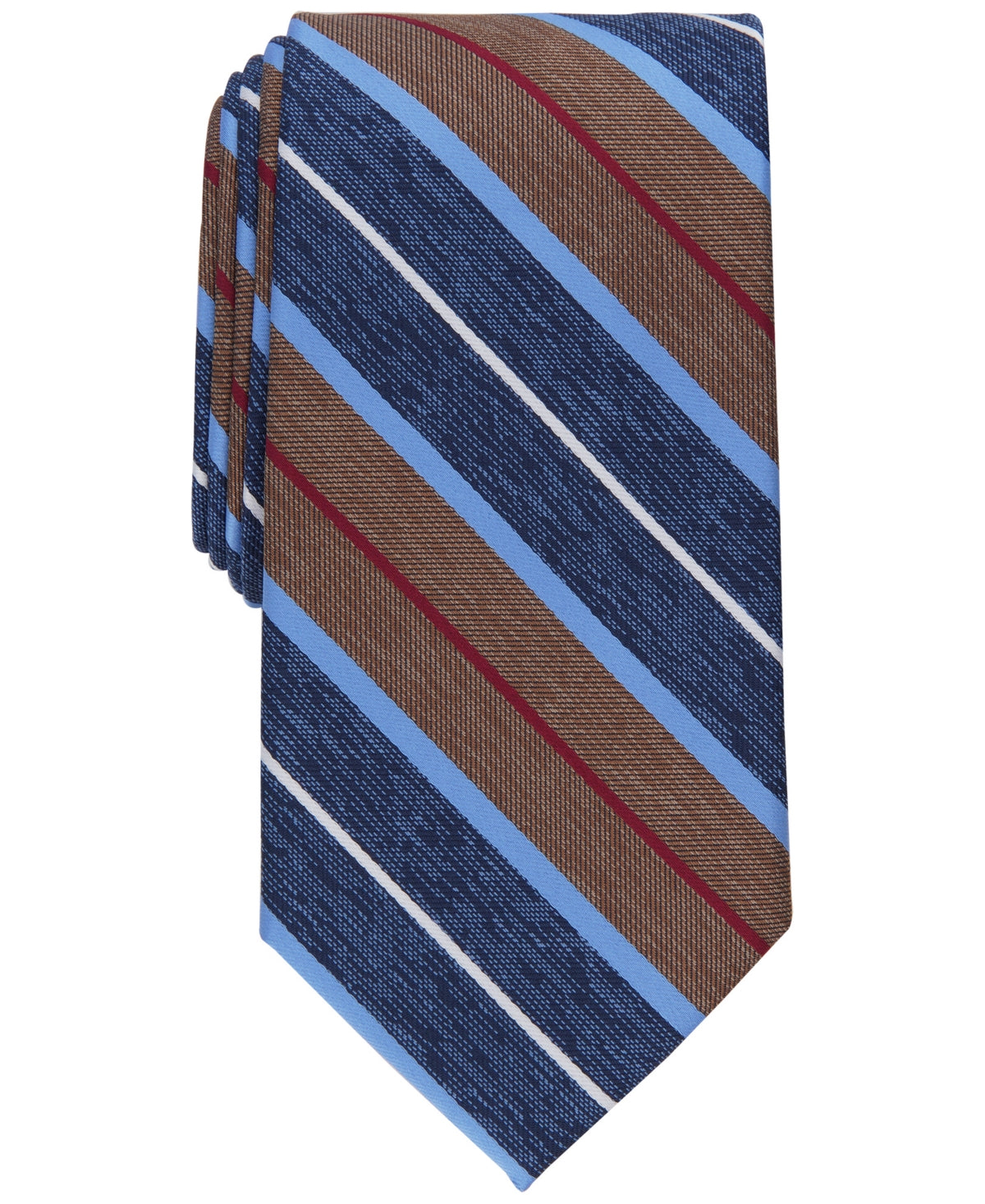 Club Room Mens Necktie Delancey Stripe Tie Cognac Brown