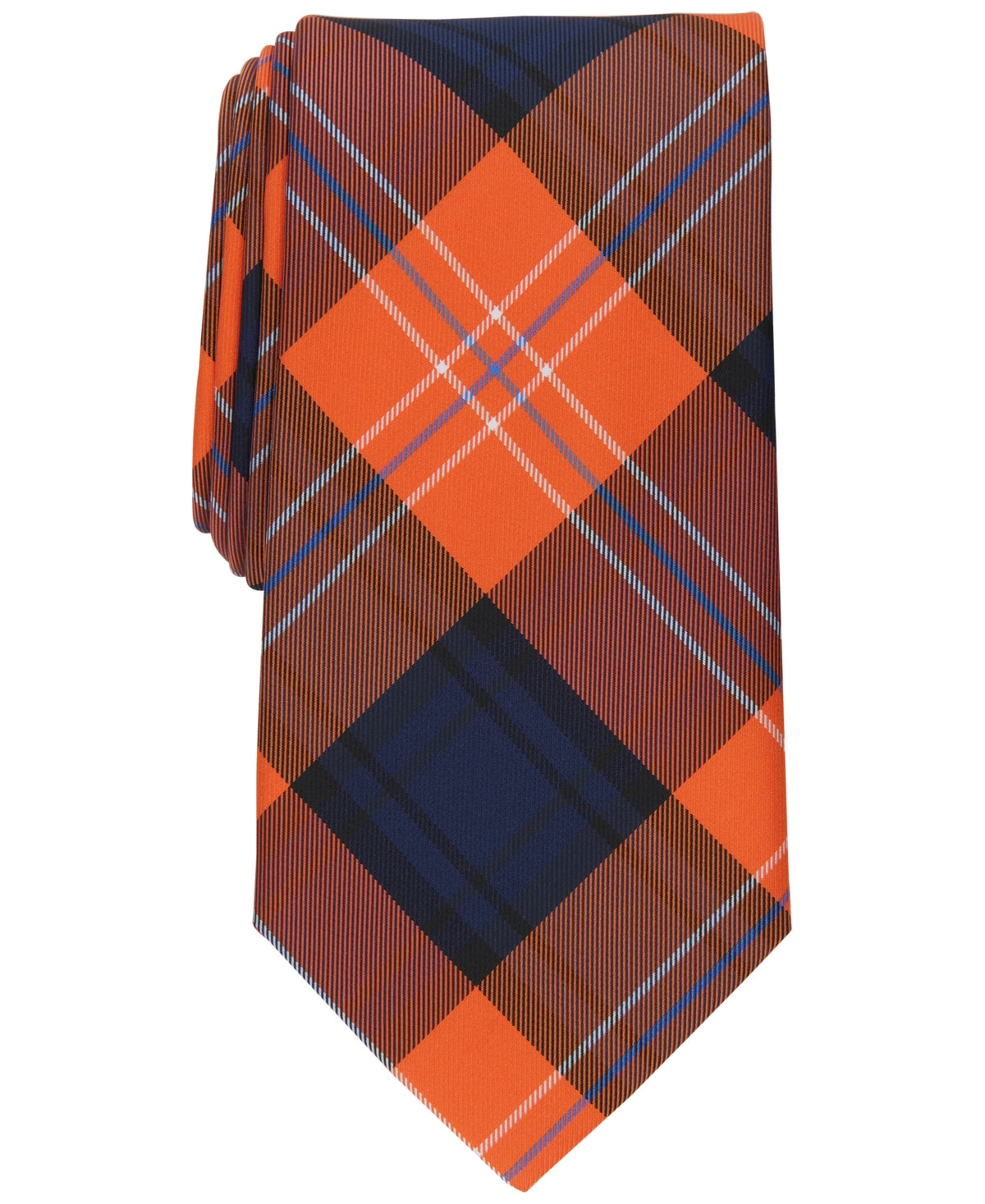 Club Room Mens Sawyer Classic Plaid Tie Orange