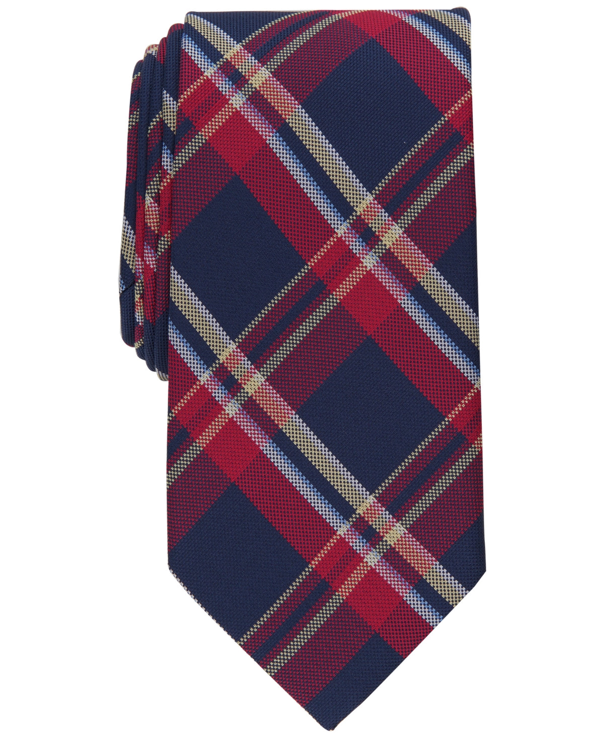 Club Room Mens Necktie Tallon Red Plaid Tie