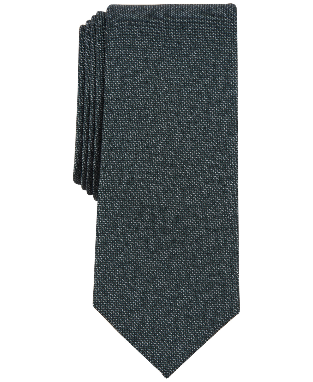 Bar III Mens Tie Cobbled Solid Necktie Hunter Green