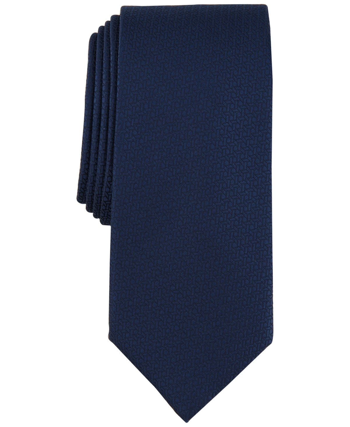 Alfani Mens Necktie Renoux Slim Tie Navy Blue