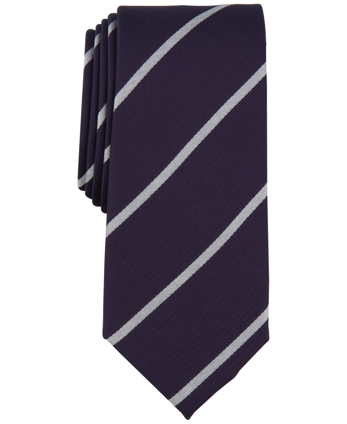 Alfani Mens Tie  Tracey Stripe Necktie Purple