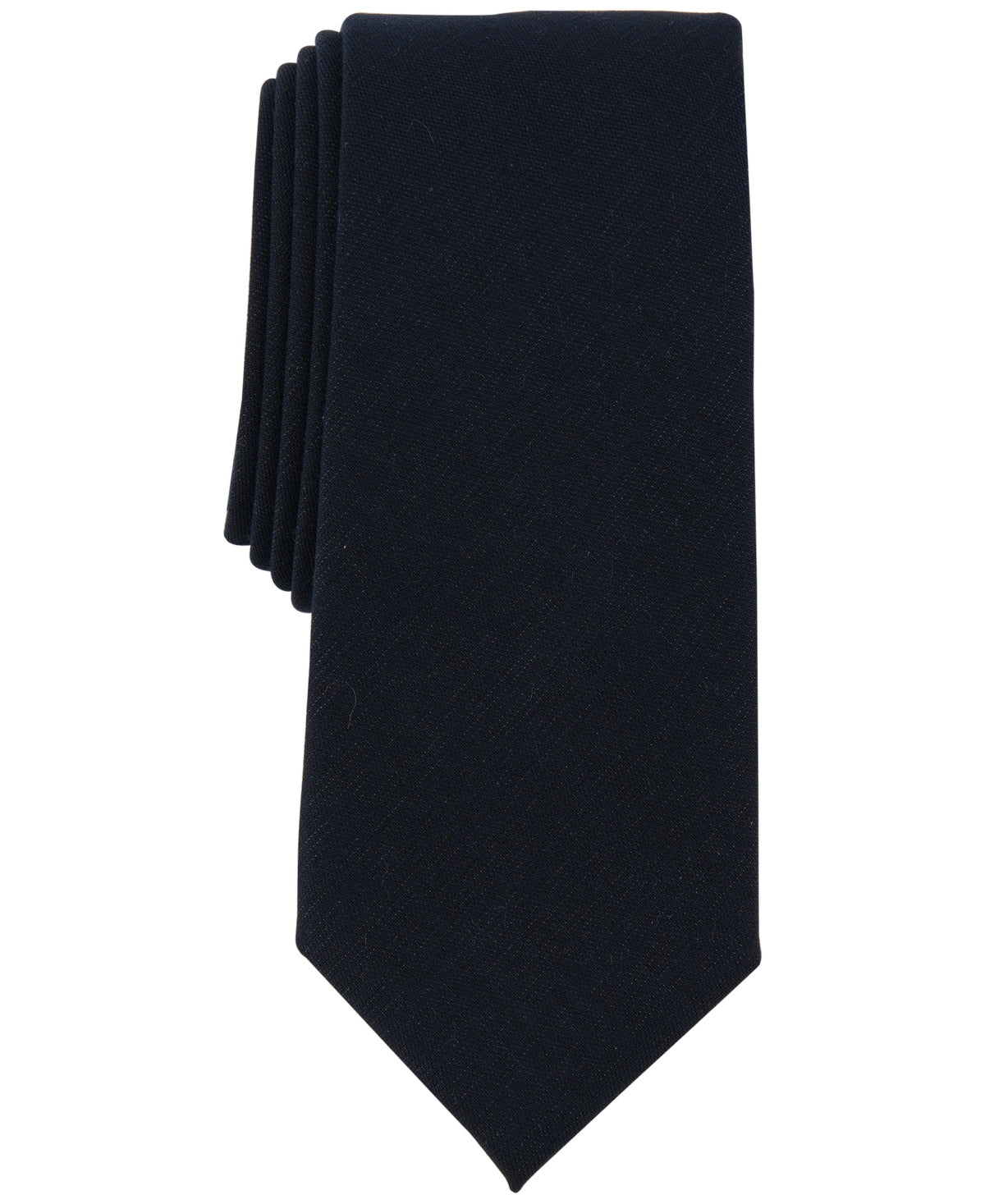 Alfani Mens Britton Solid Tie Navy Blue Necktie