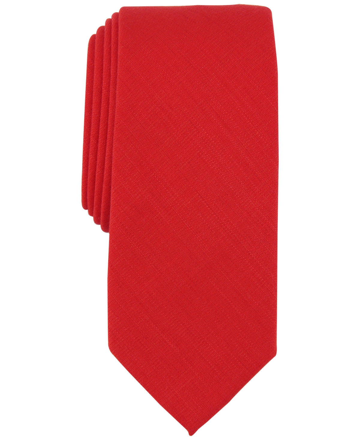 Alfani Mens Britton Solid Red Tie Necktie