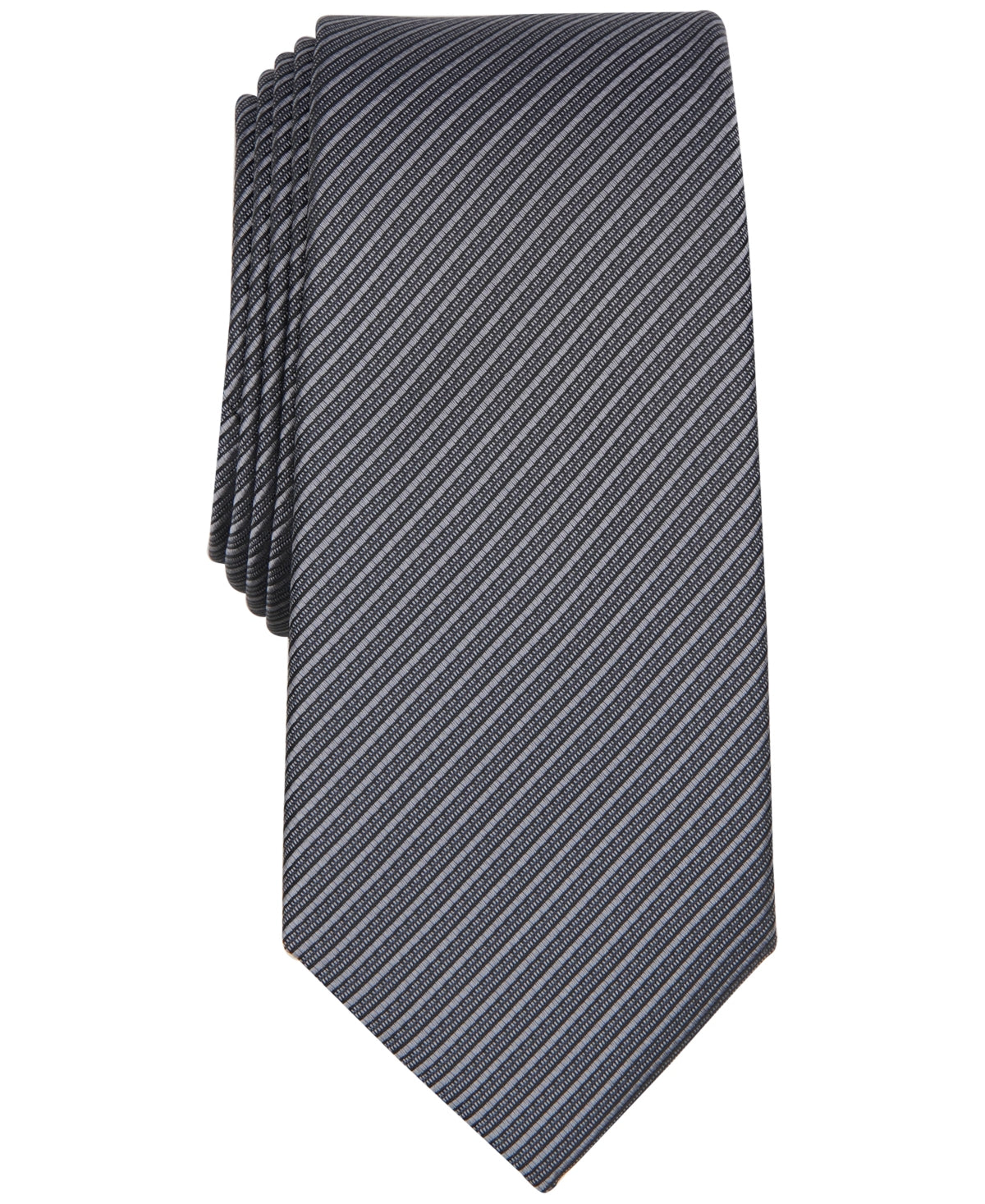 Alfani Men Regular fit Tie Necktie One Size Grey Striped