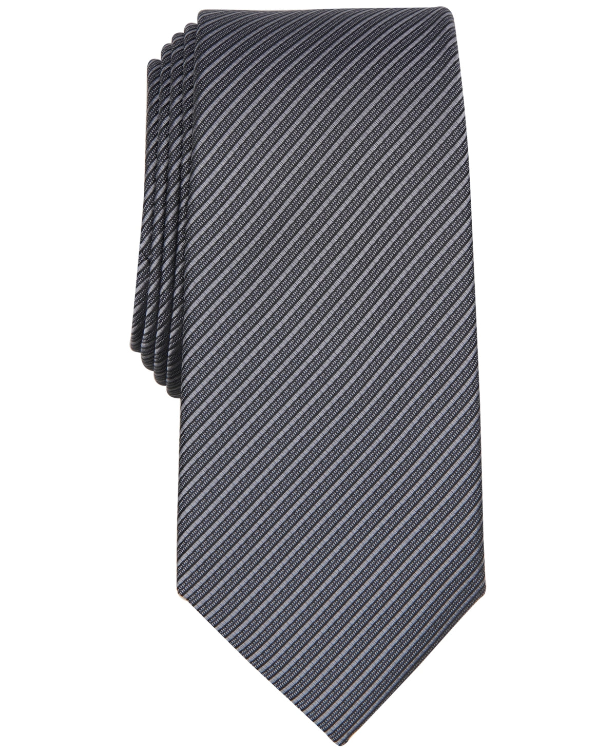 Alfani Men's Necktie Stripe Tie Grey