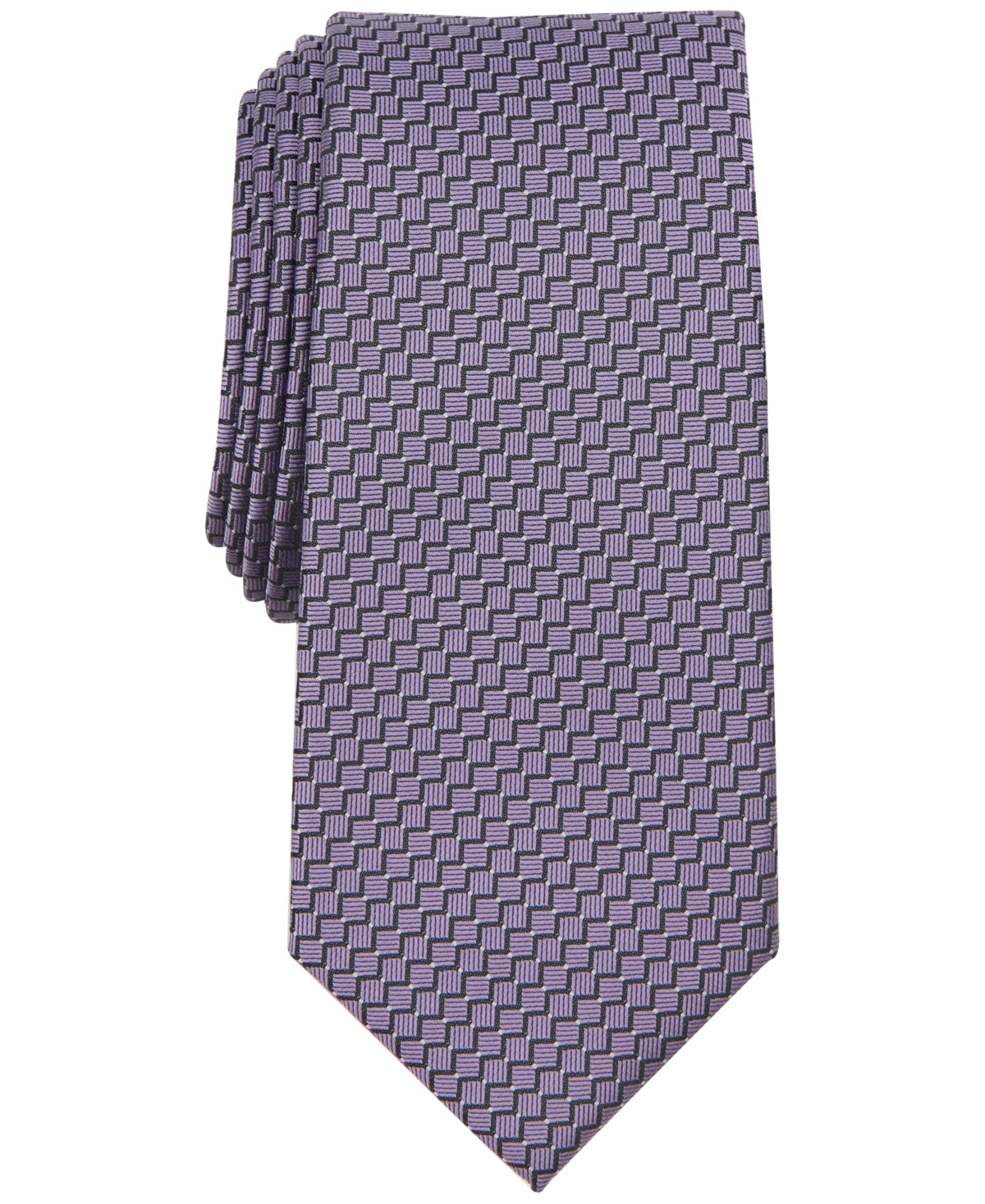 Alfani Mens Mini Pattern Tie Dusty Lilac Purple Necktie