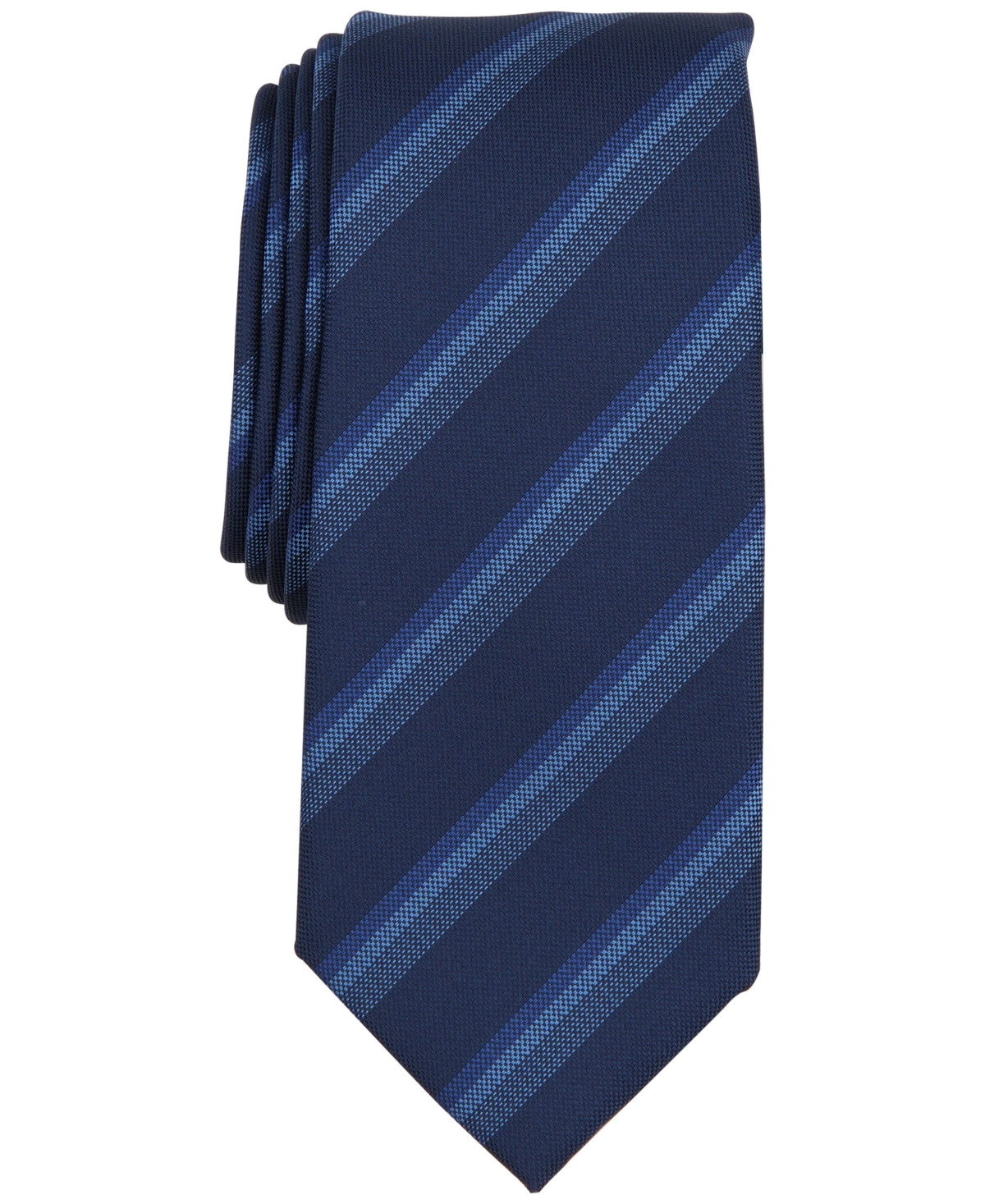 Alfani Mens Florence Stripe Tie Navy Blue Necktie