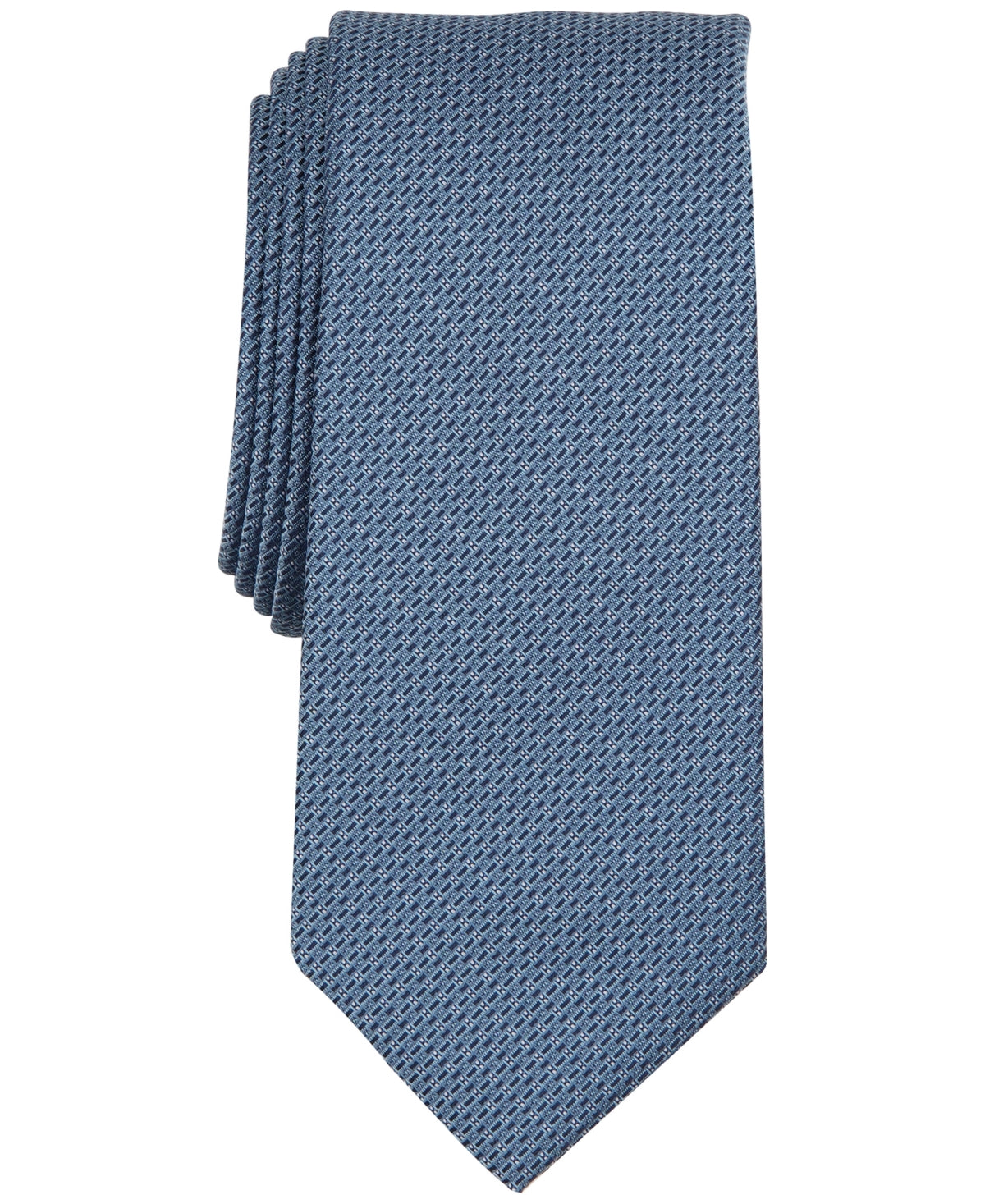 Alfani Mens Shelby Textured Blue Tie Necktie