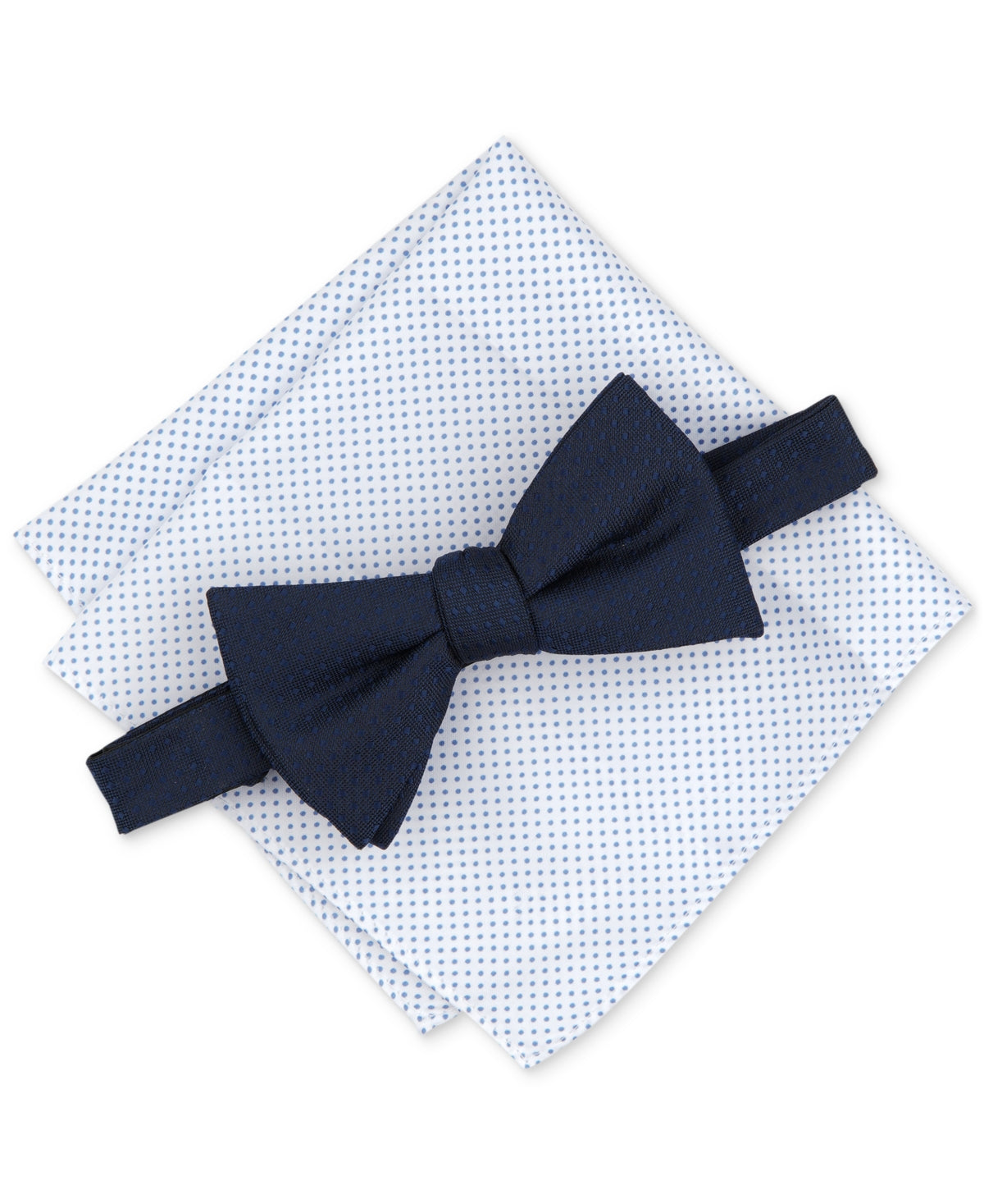 Alfani Mens Allendale Solid Bow Tie Navy Blue Necktie