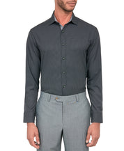 Society of Threads Mens Bot Button Down Dress Shirt Black 2XL 18 18.5 35 36