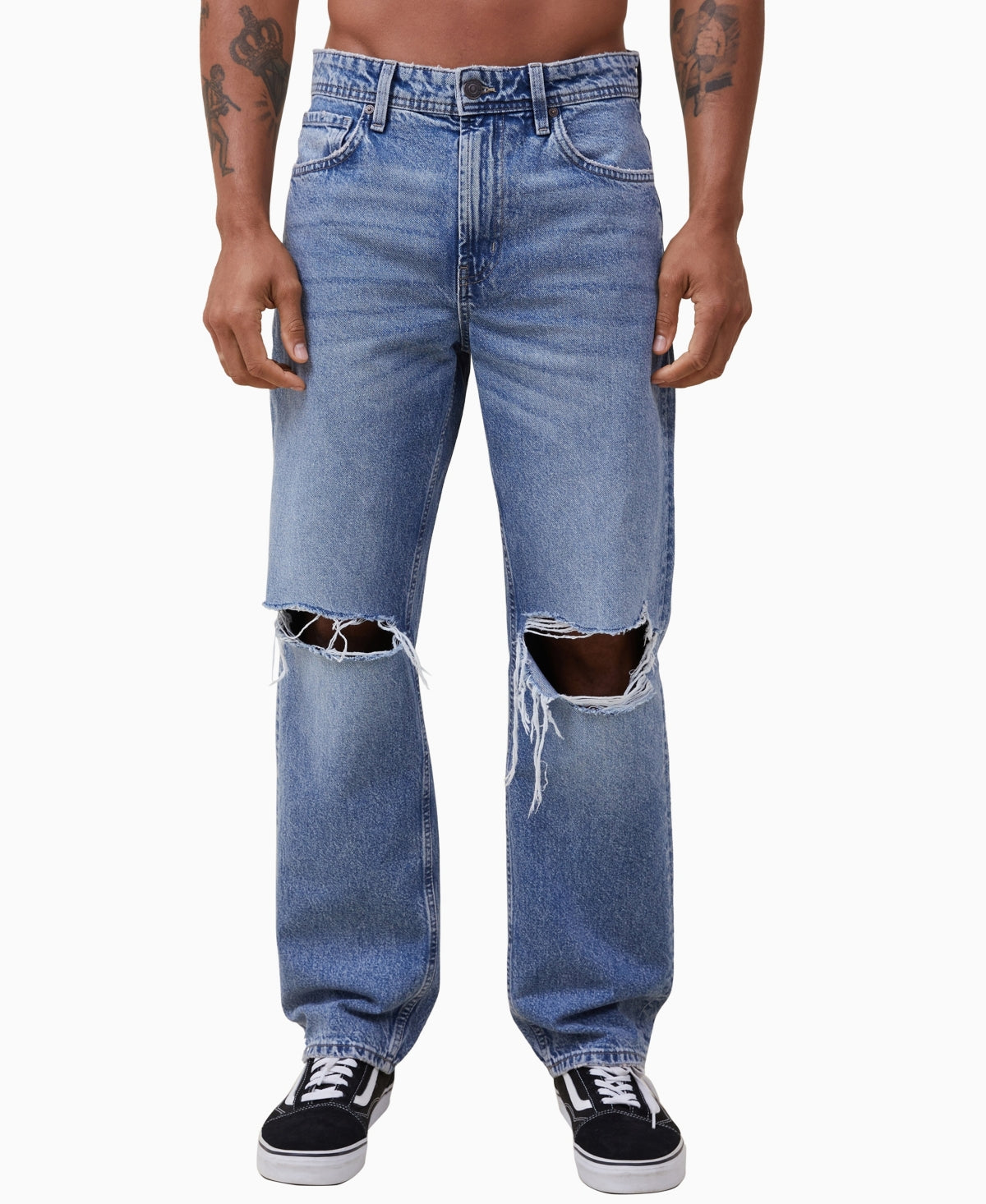 Cotton On Men Straight fit Baggy Denim Jeans 36 / 30 Blue