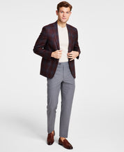 Michael Kors Men's Classic Fit Notch Lapel Sport Coat Blazer Burgundy Red  46R