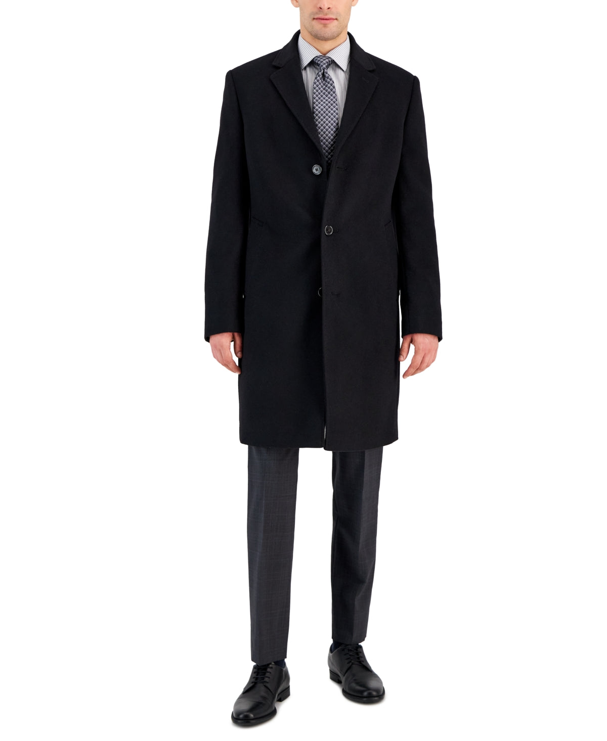 Michael Kors Mens Classic fit Overcoat Coat 36 R Black Solid