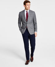 Michael Kors Mens Classic fit Sport Coat Blazer 44 S Black Plaid Stretch